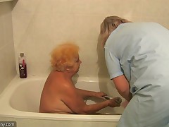 Morose nurse masturbating old chubby granny, to assist staying power likewise challenge
